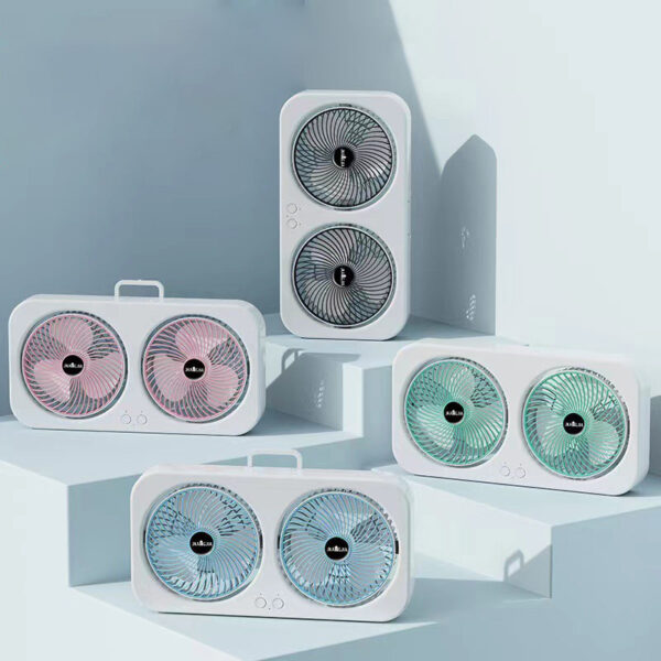 Double head USB dormitory desktop fan-Ecchuanyi - Image 3