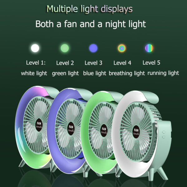 Colorful light desktop fan-Ecchuanyi - Image 3