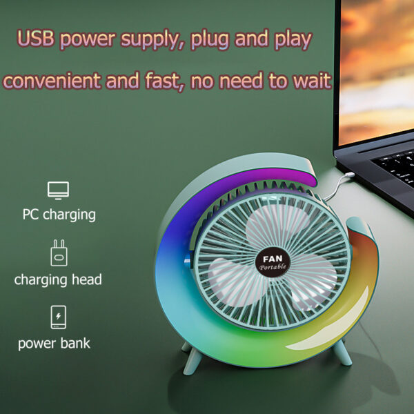 Colorful light desktop fan-Ecchuanyi - Image 4