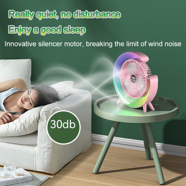 Colorful light desktop fan-Ecchuanyi - Image 5