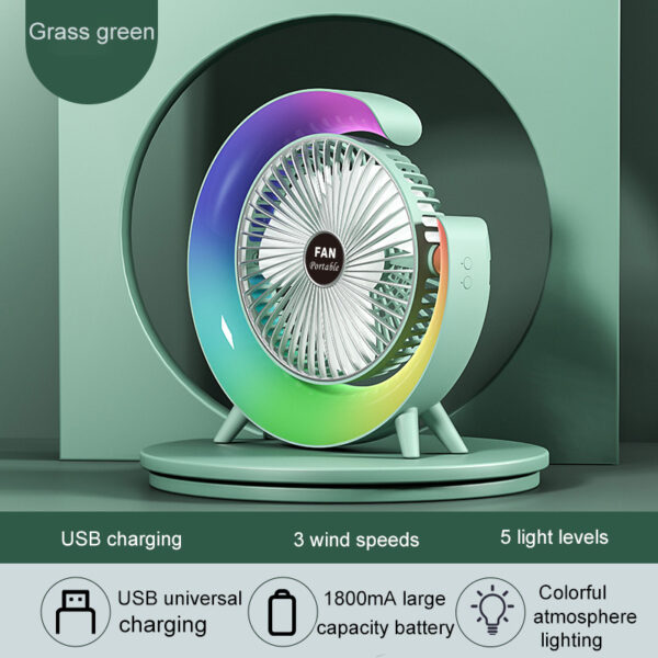 Colorful light desktop fan-Ecchuanyi - Image 6