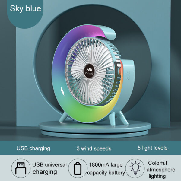 Colorful light desktop fan-Ecchuanyi - Image 7