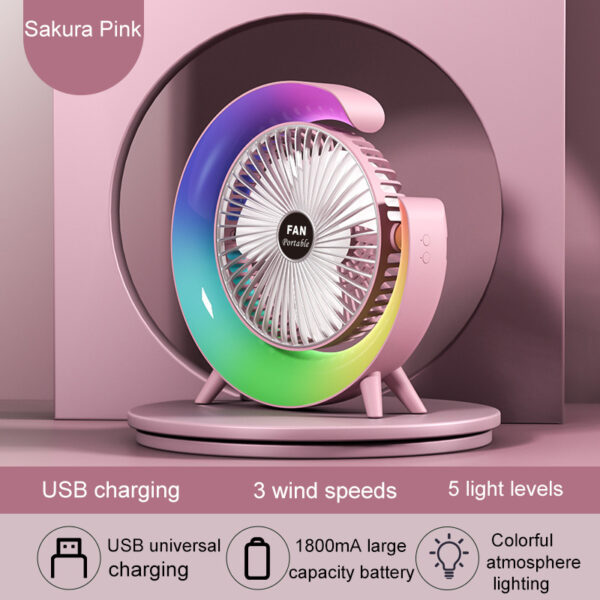 Colorful light desktop fan-Ecchuanyi - Image 8